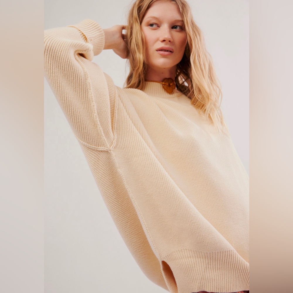 Free People Easy Street Tunic Sweater Cream XS NWT - Picture 4 of 6